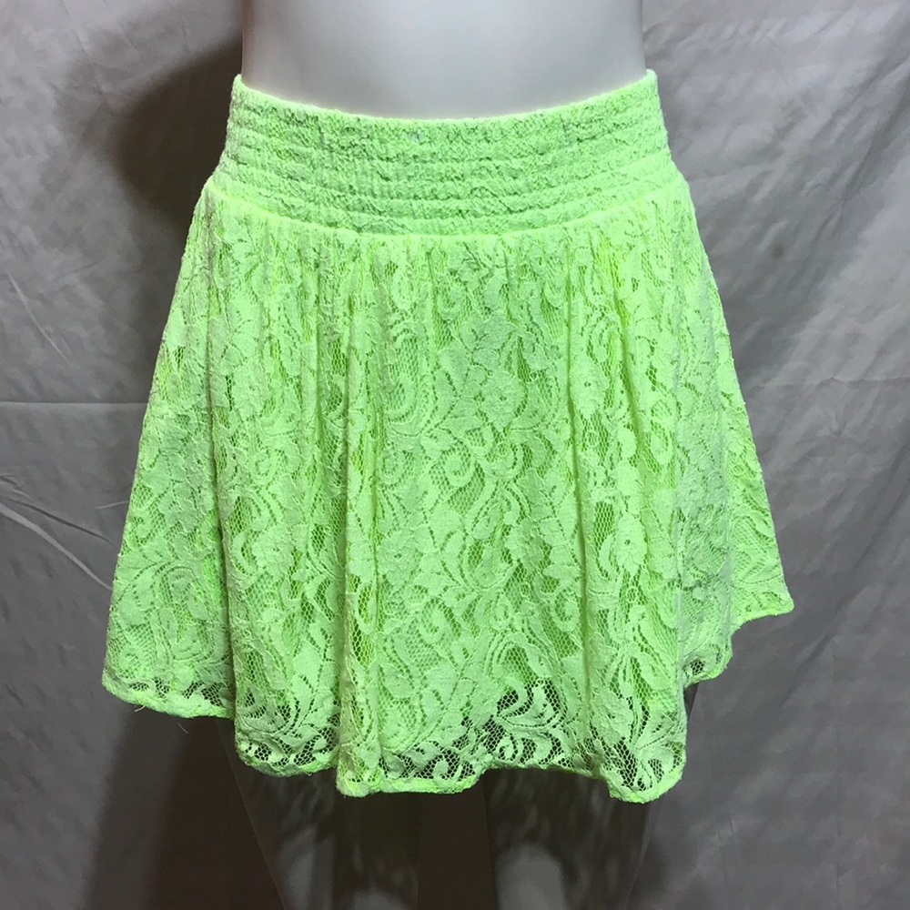 Aeropostale Neon Lace Summer Mini Skirt Festival